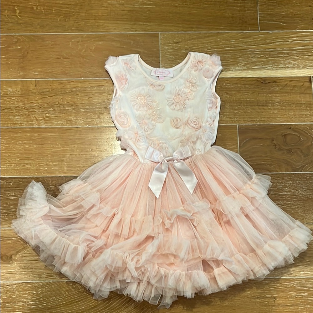 Popatu Blush Floral Tulle Dress